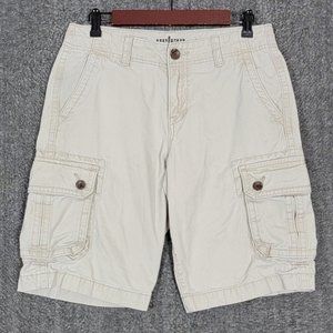 Urban Pipeline Shorts Mens 29 Tan Khaki Cargo Hits At Knee Flat Front Cotton 145